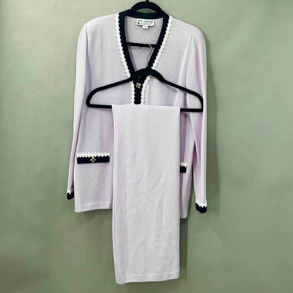 St. John Lavender and Black Skirt Set